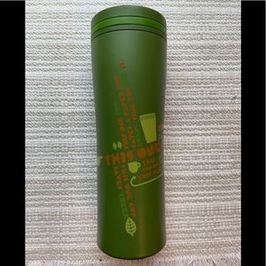 Starbucks green 2010 Saves Trees tumbler.